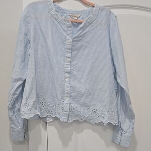 Lucky Brand Blue and White Striped Blouse